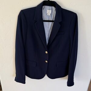 J. Crew Navy Blue Blazer with Gold Buttons